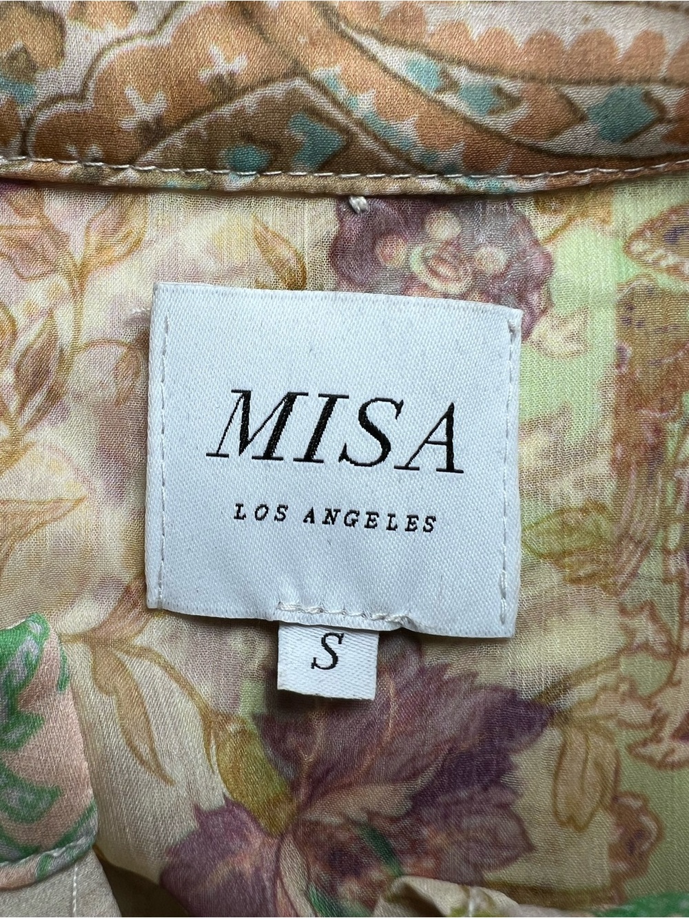 MISA Los Angeles Evie Dress in Printemps Patchwork  size small boho mini dress - Picture 4 of 8